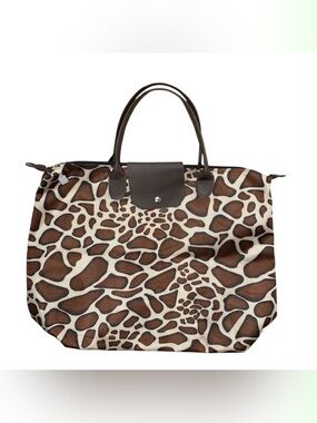 Weekenders Brown and Cream Giraffe Print Tote